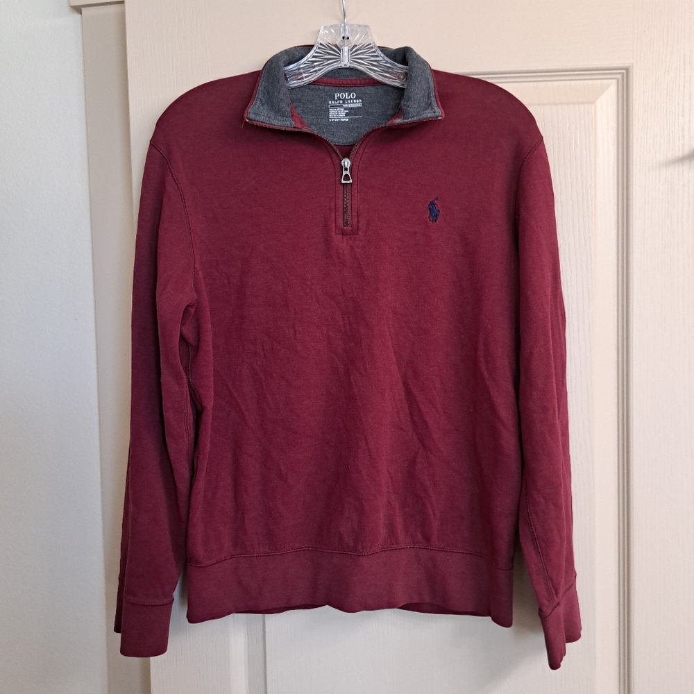 Polo by Ralph Lauren Maroon Zip Up Sweater‎ Mens Size Small